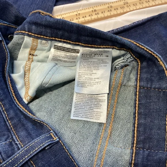 Levi's 513 Men's Dark Wash Straight Stretch Jeans 33x34 - Picture 9 of 10